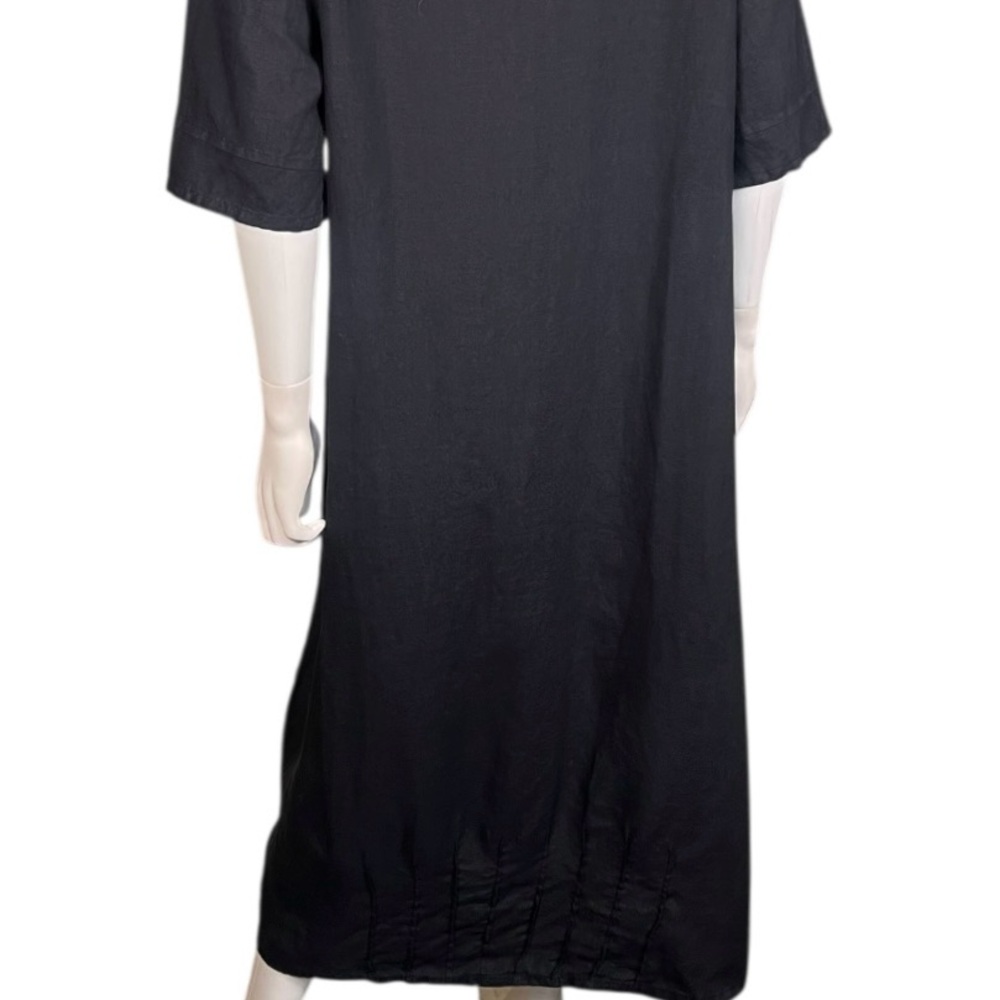 Bryn Walker Lagenlook Black Light Linen Midi Dress - Picture 8 of 12